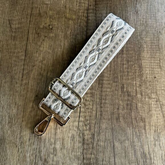 Gray Tan Purse Strap Crossbody Guitar Strap NEW FAST SHIP - Picture 1 of 3
